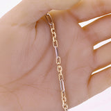 Italian 14k Two Tone Gold Oval & Paper Clip Link Chain Bracelet 7.5" 4mm 4 grams