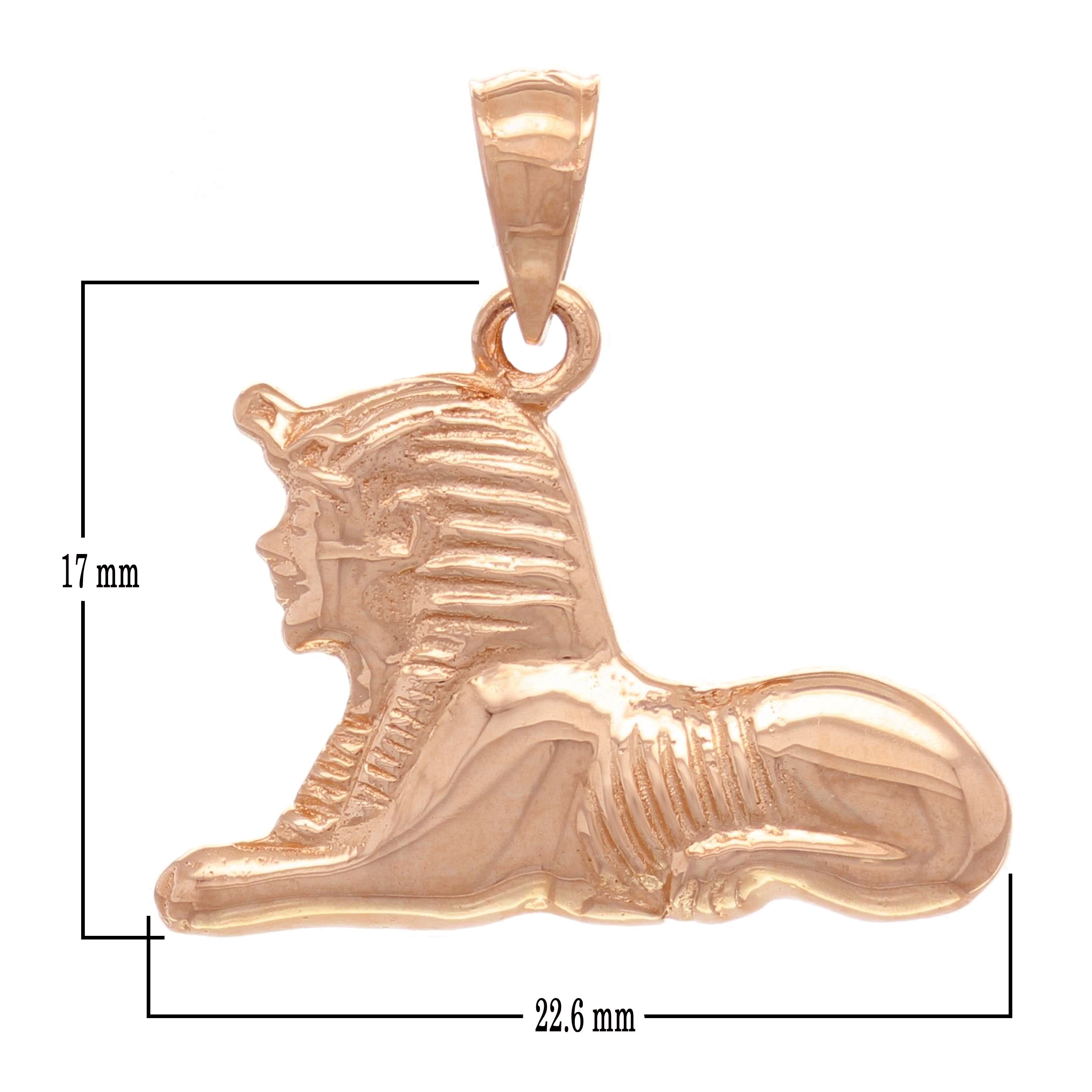 14k Rose Gold Solid Ancient Egypt THE SPHINX Charm Pendant 2.6 grams - Rose