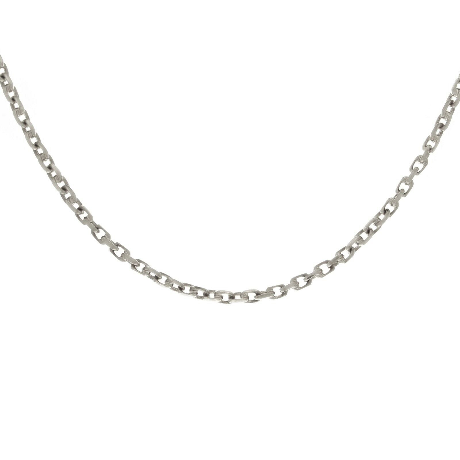 14k White Gold Handmade Fashion Link Necklace 18" 4.5mm 33.3 grams