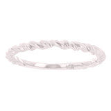 14k White Gold Twisted Rope Stackable Ring 1.6 grams Size 6.75 - White