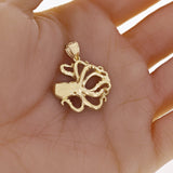 10k Yellow Gold Octopus Charm Pendant 1.15" 4g - Yellow