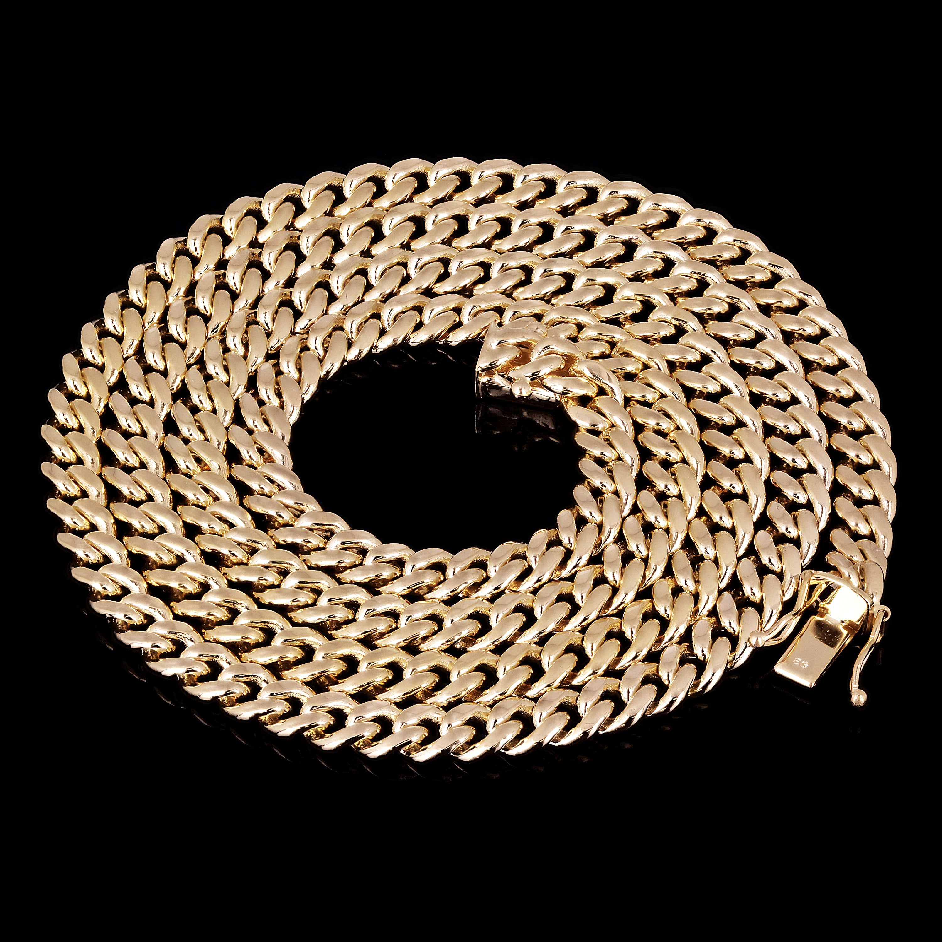 Italian 14k Yellow Gold Solid Miami Cuban Chain Necklace 20" 6 mm 55.6 grams - 20"