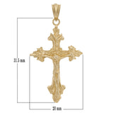 14k Yellow Gold Filigree Jesus Christ Crucifix Cross Charm Pendant 2.3 grams - Yellow