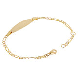 Italian 14k Two Tone Gold Engravable Baby Kids Cuban ID Bracelet 6" 2.3 grams
