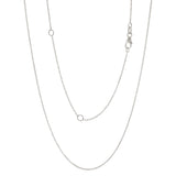 Italian 14k White Gold Rolo Chain Necklace Adjustable 16-20" 0.9mm 1.5 grams - 0.9 mm