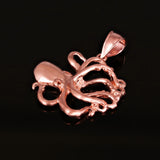 10k Rose Gold Octopus Charm Pendant 1.15" 4g - Rose