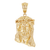 Italian 14k Yellow Gold Jesus Piece Jesus Christ Face Pendant 2.1" 9.5 grams - 9.5 grams