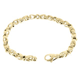 10k Yellow Gold Solid Handmade Bullet Style Link Bracelet 7" 6mm 19.5 grams - 7" 19.5 grams