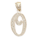 14k Yellow Gold Initial Letter O Alphabet Charm Pendant - Letter O,Yellow