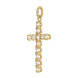 14k Yellow Gold 1.51ctw Diamond Cross Pendant 1.5" 3.1 grams