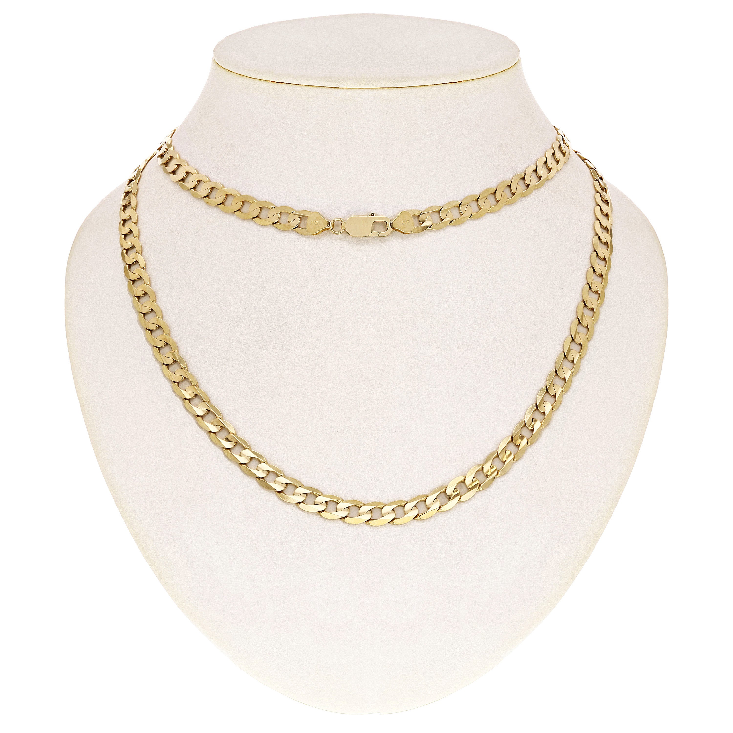 Men's Italian 14k Yellow Gold Curb Cuban Chain Necklace 22" 7.5mm 36.2 grams