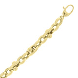 Italian 14k Yellow Gold Hollow Oval Ball Bead Links Bracelet 8" 6mm 7.7 grams