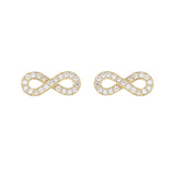 14k Yellow Gold 0.30ctw Diamond Infinity Figure Eight Stud Earrings