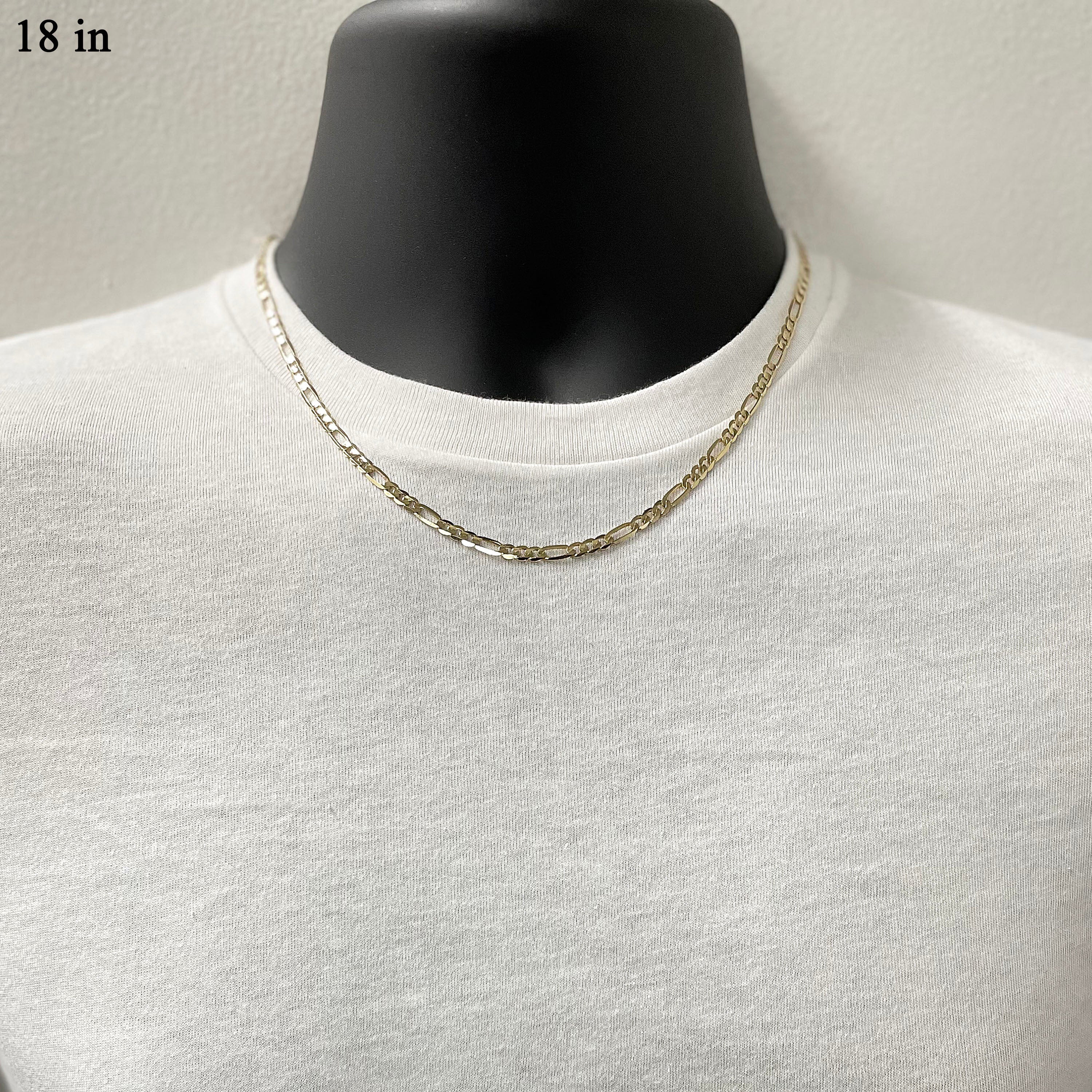 14k Yellow Gold Figaro Chain Necklace 18" 3.9mm 8.1 grams - 18"