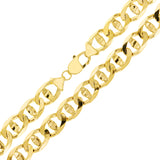 Men's 14k Yellow Gold Solid Concave Mariner Chain Necklace 20" 13mm 125 grams - 20" 125 grams