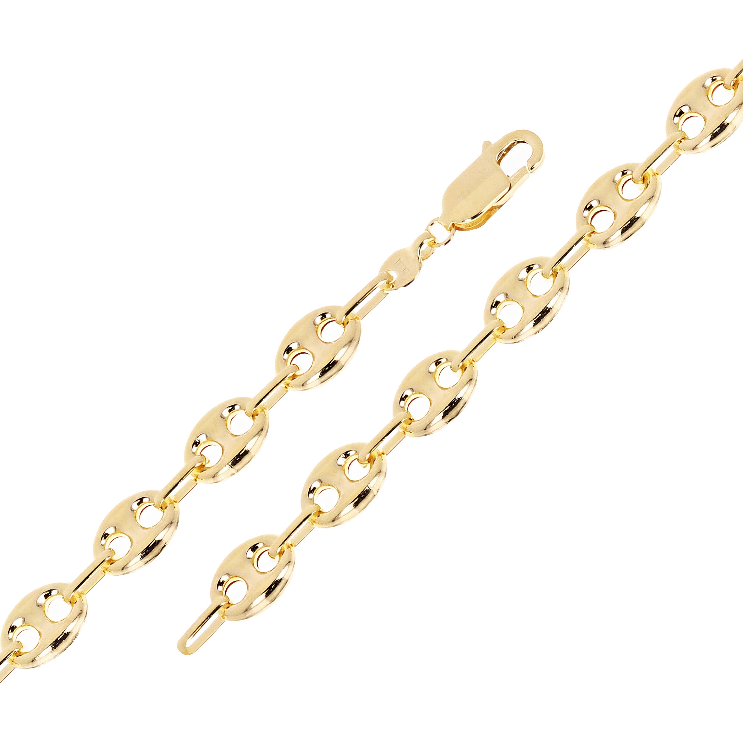 Italian 14k Yellow Gold Fancy 3D Hollow Puff Gucci Link Bracelet 8" 7.7mm 7.4g - 8" 7.7mm