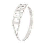 14k White Gold "LOVE" Ring Size 13 - White,Ring Size 13