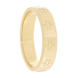 14k Yellow Gold Star of David Ring Band Size 8 - 4.8mm 5.3 grams