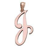 14k Rose Gold Initial Letter J Alphabet Charm Pendant - Letter J,Rose