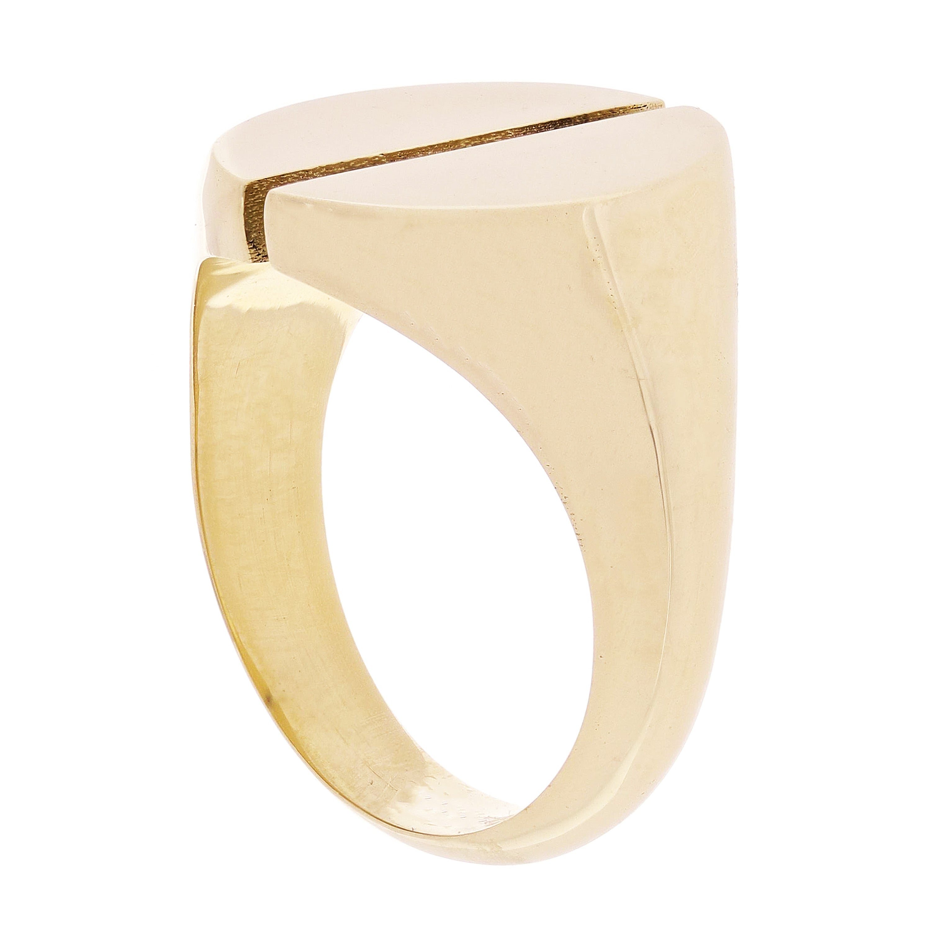 14k Yellow Gold Open Oval Geometric Ring Size 8 16.5mm 12.3 grams