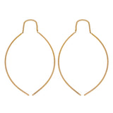 14k Yellow Gold Drop Dangle Double Curved Stick Bar Earrings - Yellow