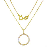 14k Yellow Gold Diamond Eternity Pendant Necklace 18" - Yellow
