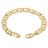 14k Yellow Gold Concave Mariner Gucci Chain Bracelet 7" 11mm 27.4 grams - 7"