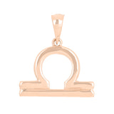 14k Rose Gold Libra Zodiac Sign Charm Pendant - Libra,Rose