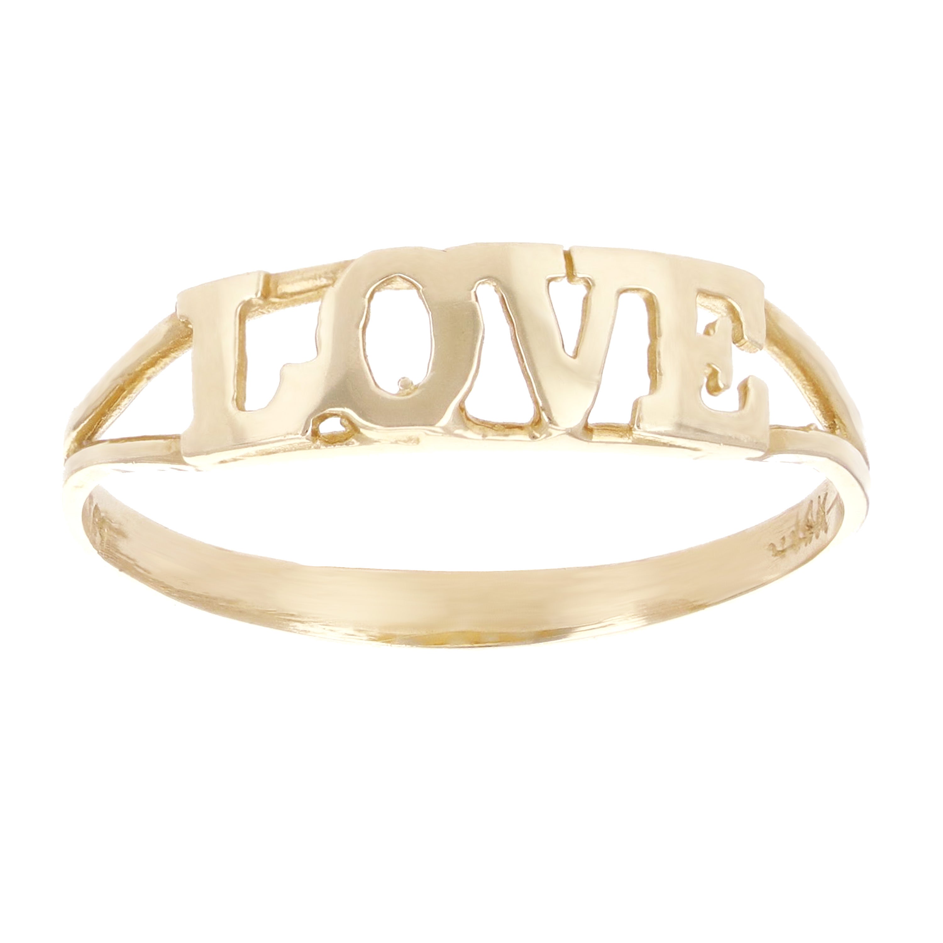 14k Yellow Gold "LOVE" Ring Size 6 - Yellow,Ring Size 6