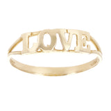14k Yellow Gold "LOVE" Ring Size 6 - Yellow,Ring Size 6