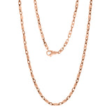 Men's 14k Rose Gold Handmade Fashion Link Necklace 26" 4mm - Rose,26"