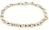 14k White Gold Handmade Fashion Link Bracelet 8" 6.3mm 23.5 grams - 8"