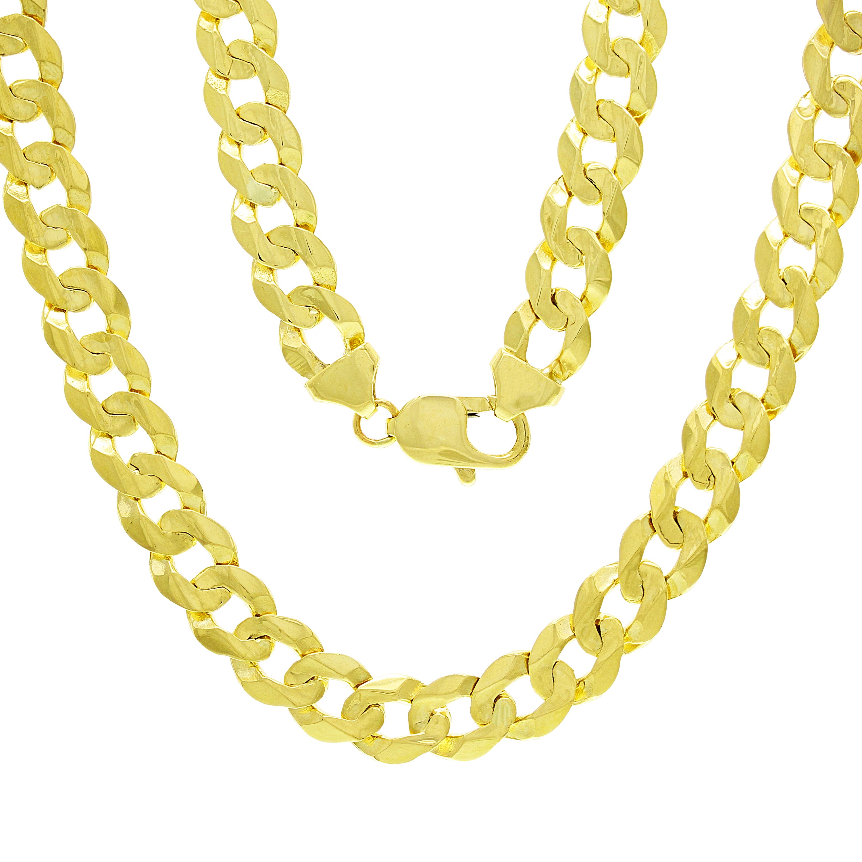 10k Yellow Gold Solid Flat Cuban Curb Chain Necklace 20" 12mm 77.3 grams - 20" 77.3 grams