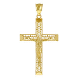 14k Yellow Gold 3D Jesus Christ Crucifix Cross Pendant 2.5" 6.1 grams