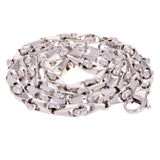 10k White Gold Handmade Fashion Link Necklace 20" 5mm 31.2 grams