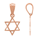 14k Rose Gold Jewish Star of David Charm Pendant 0.4 gram - Rose