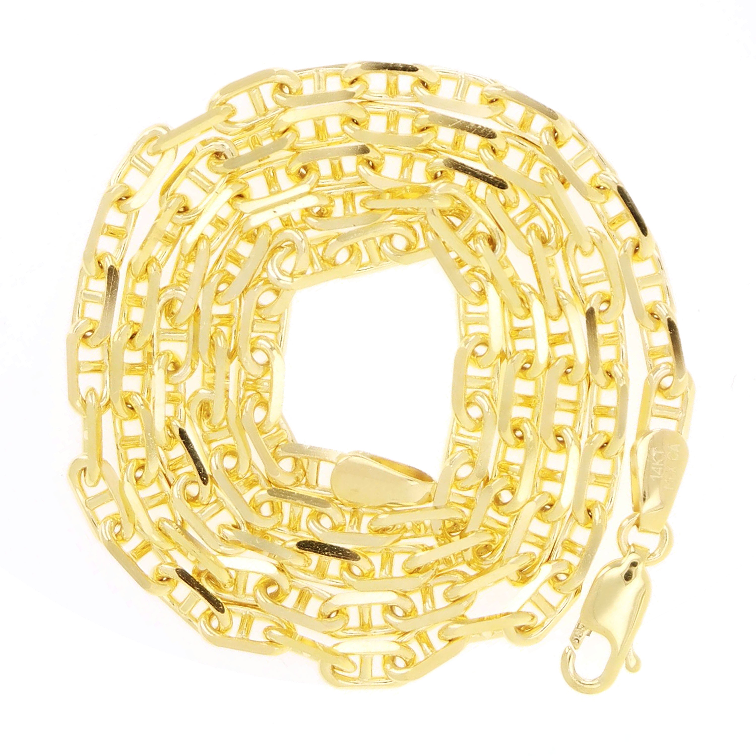 Italian 14k Yellow Gold Mariner Chain Chain Necklace 18" 3.5 mm 13.6 grams - 18" 13.6 grams