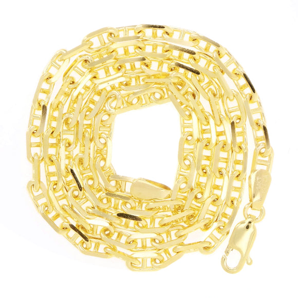Italian 14k Yellow Gold Mariner Chain Chain Necklace 18