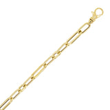 Italian 14k Yellow Gold Twist Paper Clip Link Chain Bracelet 7.5" 5.5mm 5.3grams