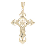 14k Yellow Gold Filigree INRI Big Cross Pendant 4.3" 21.4 grams
