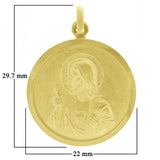 Italian 14k Yellow Gold Reversible Guadalupe & Sacred Heart of Jesus Medal Pendant
