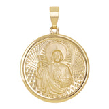 Italian 14k Yellow Gold Saint Jude Medal Charm Pendant 1.1" 2.1 grams - 2.1 grams