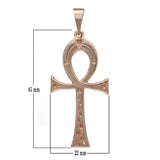 14k Yellow, White or Rose Gold Egyptian Ankh and Vine Cross Charm or Pendant