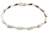 14k White Gold Handmade Fashion Link Bracelet 8.5" 3.15mm 9 grams - 8.5"