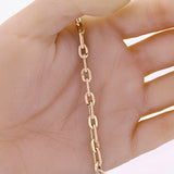 Italian 14k Yellow Gold Hollow Oval Paper Clip Link Chain Bracelet 7.5" 5mm 4.3g
