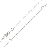 Italian 14k White Gold Rolo Chain Necklace Adjustable 16-20" 1mm 1.7 grams - 1.0 mm