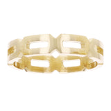 14k Yellow Gold Wide Hexagon Stackable Ring Size 7.5 4.3mm 3.3 grams