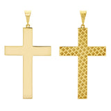 Italian 14k Yellow Gold Hollow Plain 3D Cross Charm Pendant 1.7" 2.8 grams