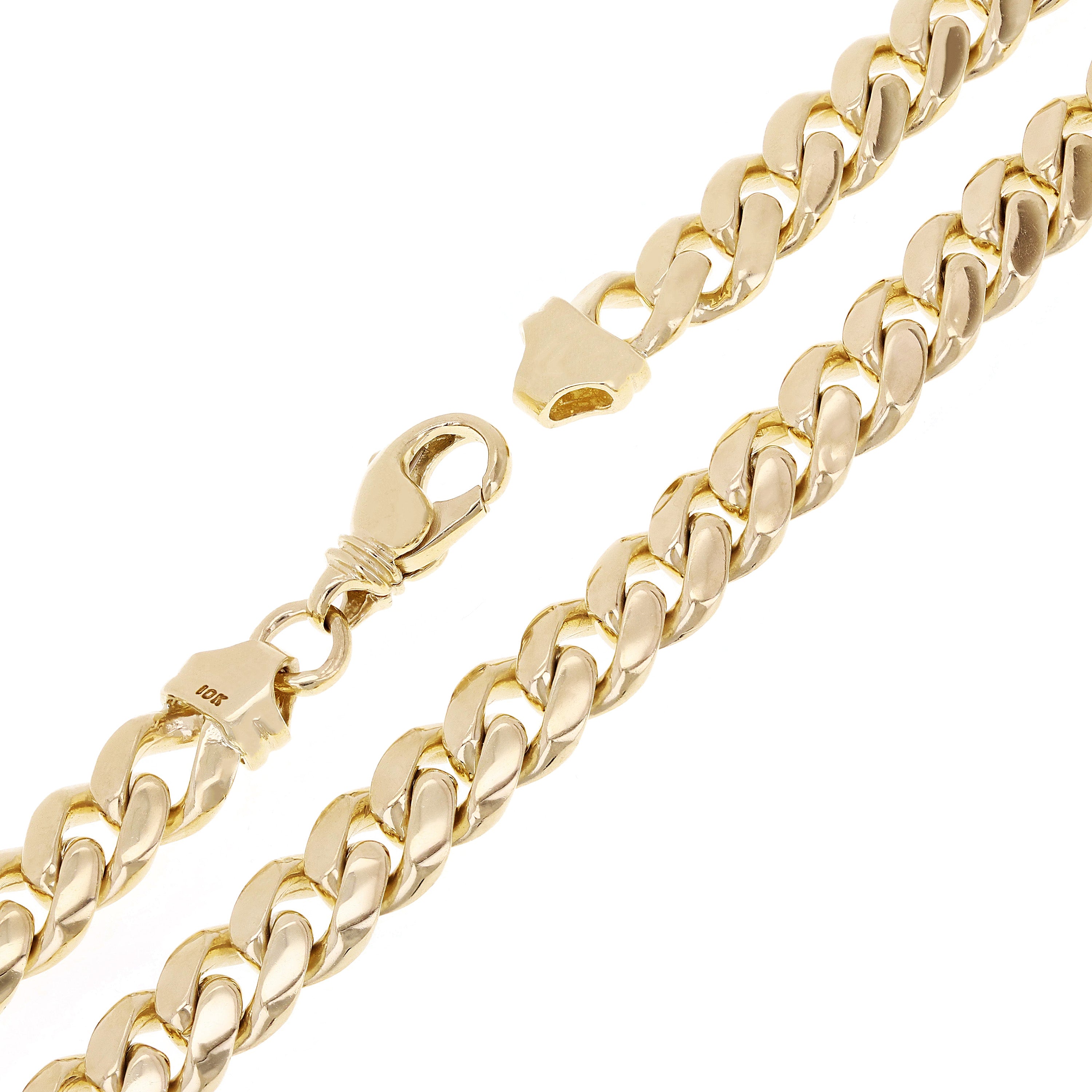 10k Yellow Gold Solid Heavy Miami Cuban Chain Bracelet 7" 10.5mm 40.8 grams - 7"