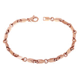 14k Rose Gold Solid Handmade Fancy Link Bracelet 7" 5mm 12.4 grams - Rose,7" 12.4 grams